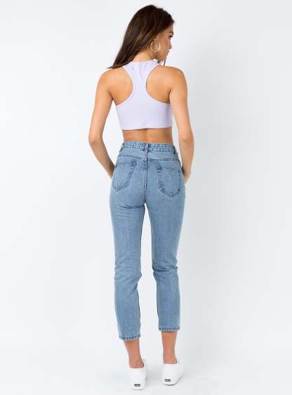 Gemini Mom Jeans Pale Blue-Artabri