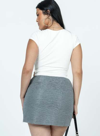 Selby Textured Mini Skirt Grey