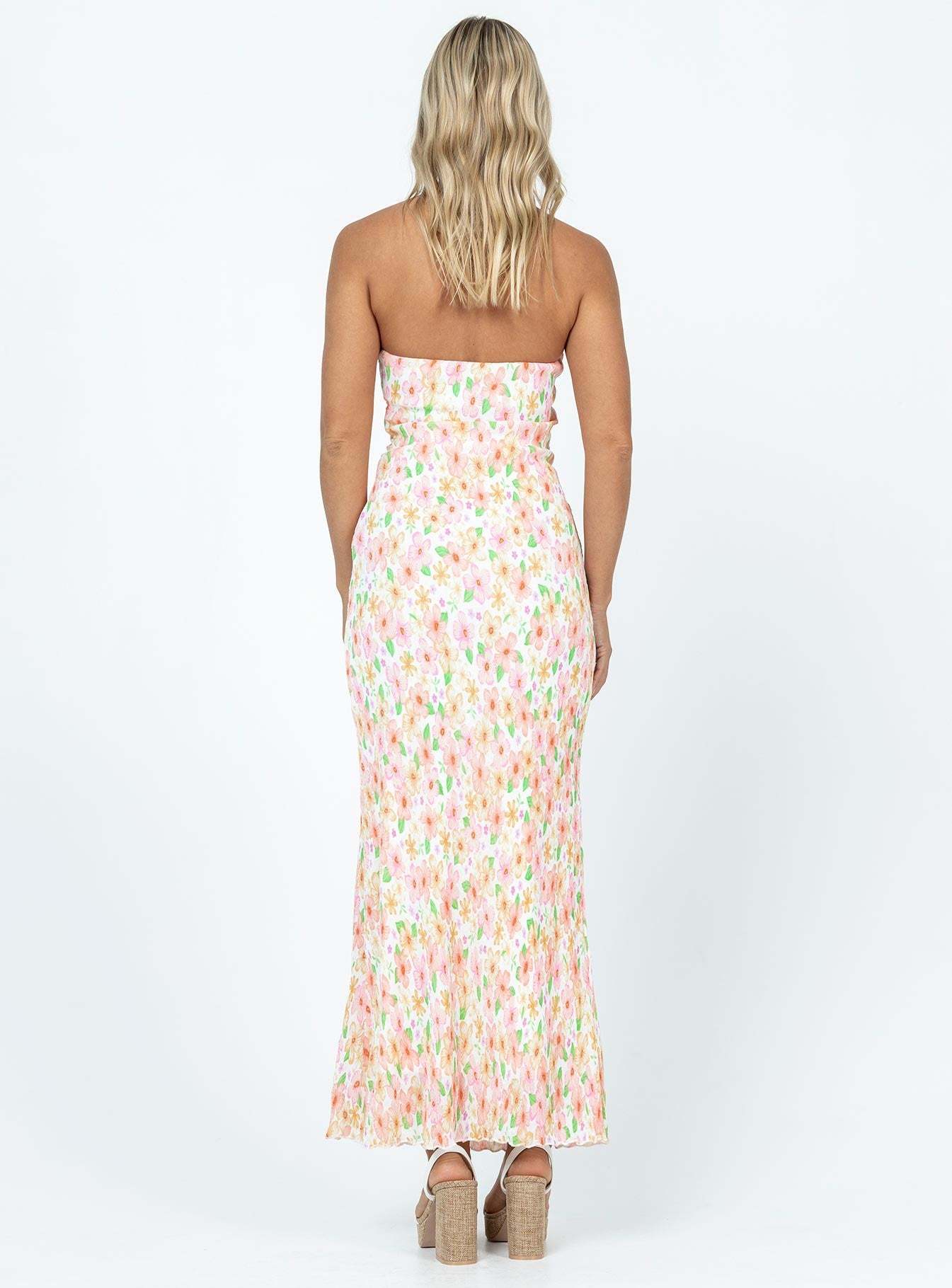 Tiarna Strapless Maxi Dress White / Floral