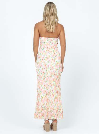 Tiarna Strapless Maxi Dress White / Floral