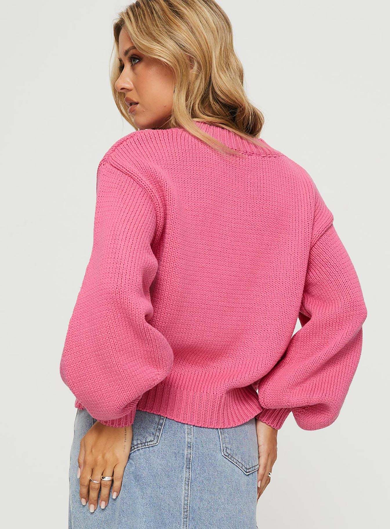 Harmony Knit Sweater Pop Pink