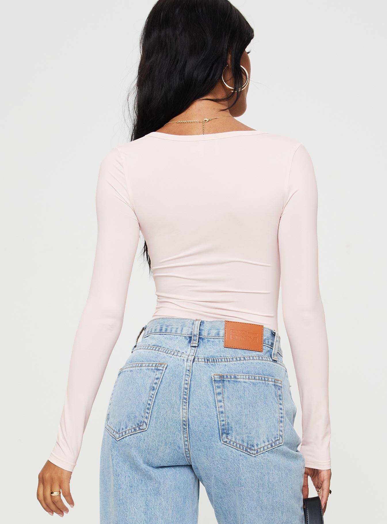 Delgado Long Sleeve Bodysuit Pink