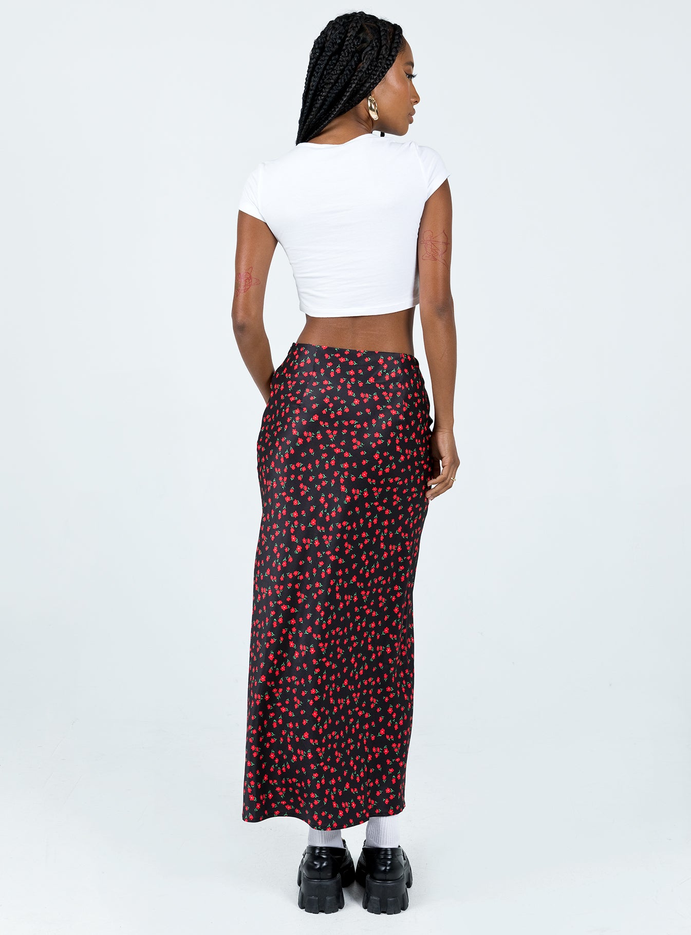 Jodie Maxi Skirt Black Floral-Artabri