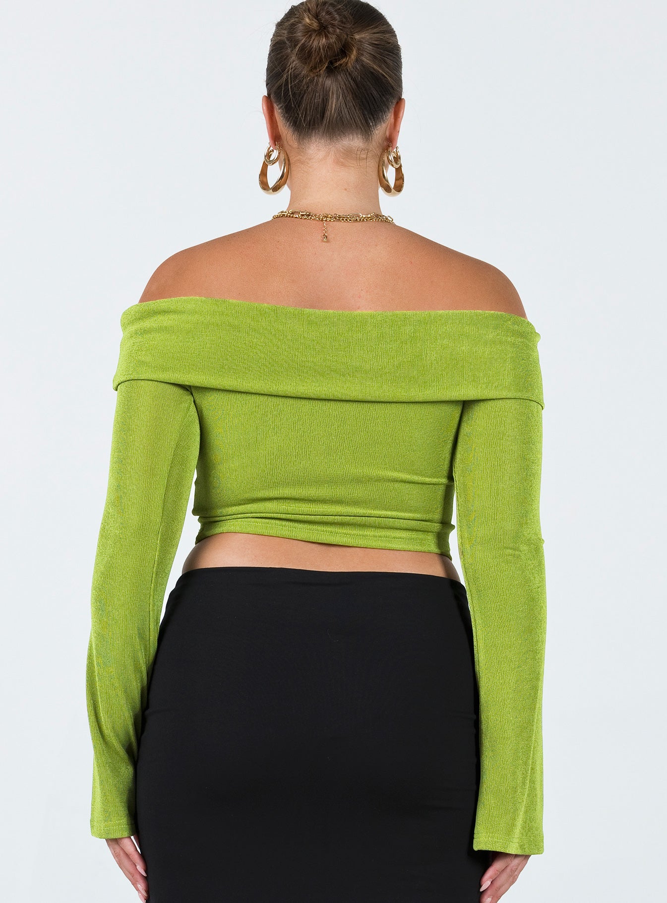 Saro Off The Shoulder Top Green-Artabri