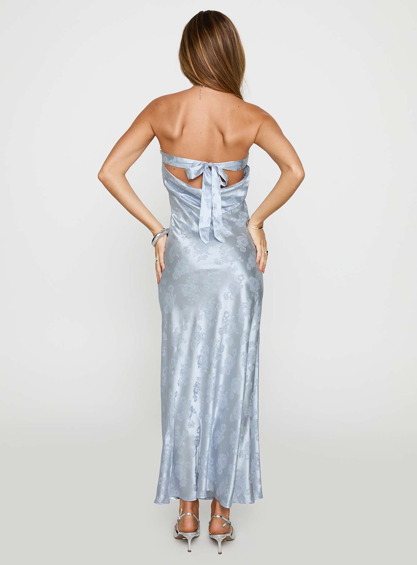 Haley Maxi Dress Blue Jacquard