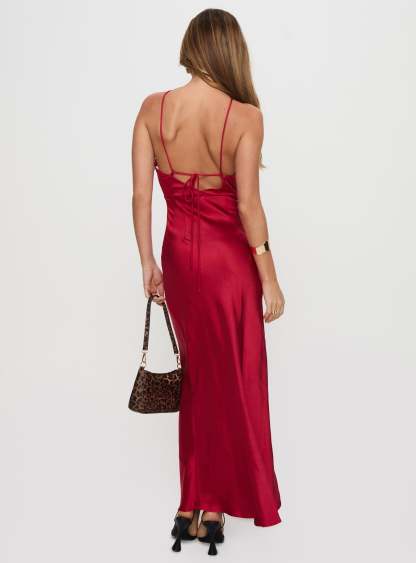 Saja Cut Out Maxi Dress Red