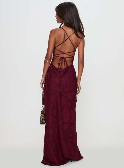 Celena Maxi Dress Burgundy