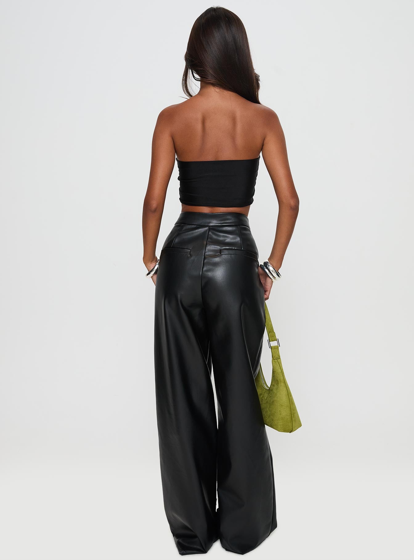 Tempted Faux Leather Pant Black