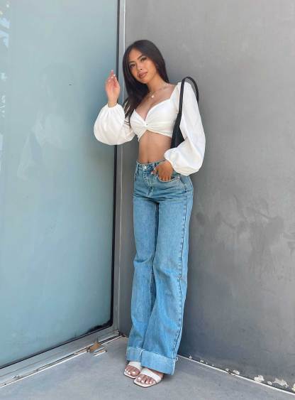 Ollie Straight Leg Jean Mid Wash Denim