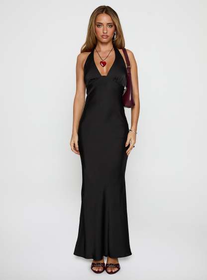 Gloriana Halter Maxi Dress Black