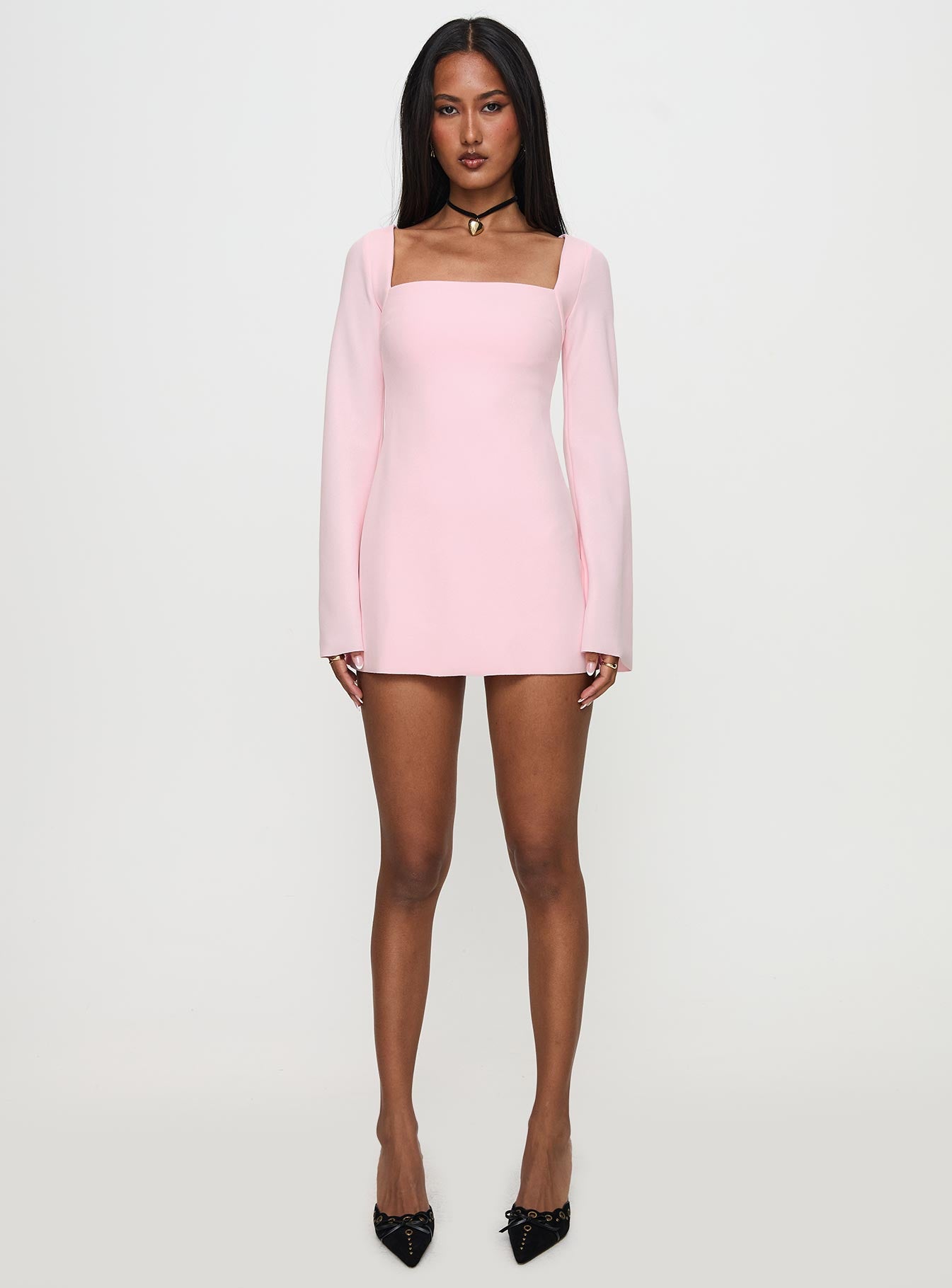 Bombshell Long Sleeve Mini Dress Pink
