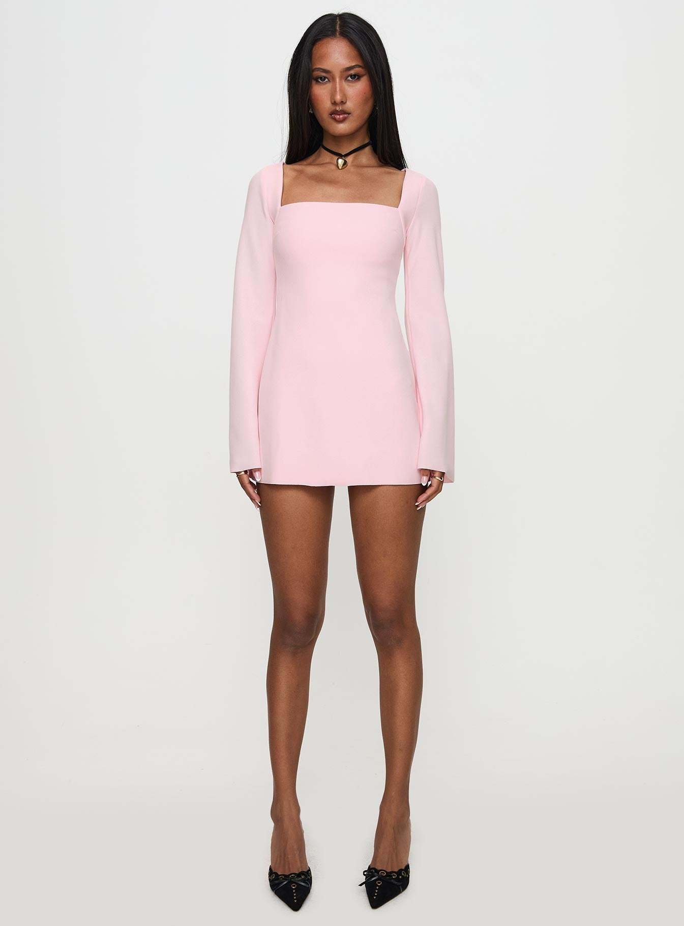 Bombshell Long Sleeve Mini Dress Pink