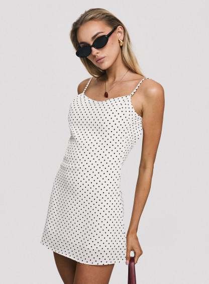 Cookie Mini Dress White Polka Dot