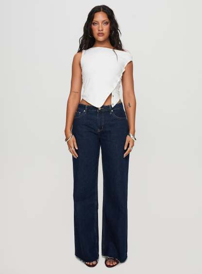 Darla low rise straight jean dark wash petite