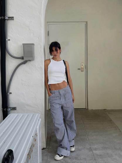 Miami Vice Pants Navy Pinstripe