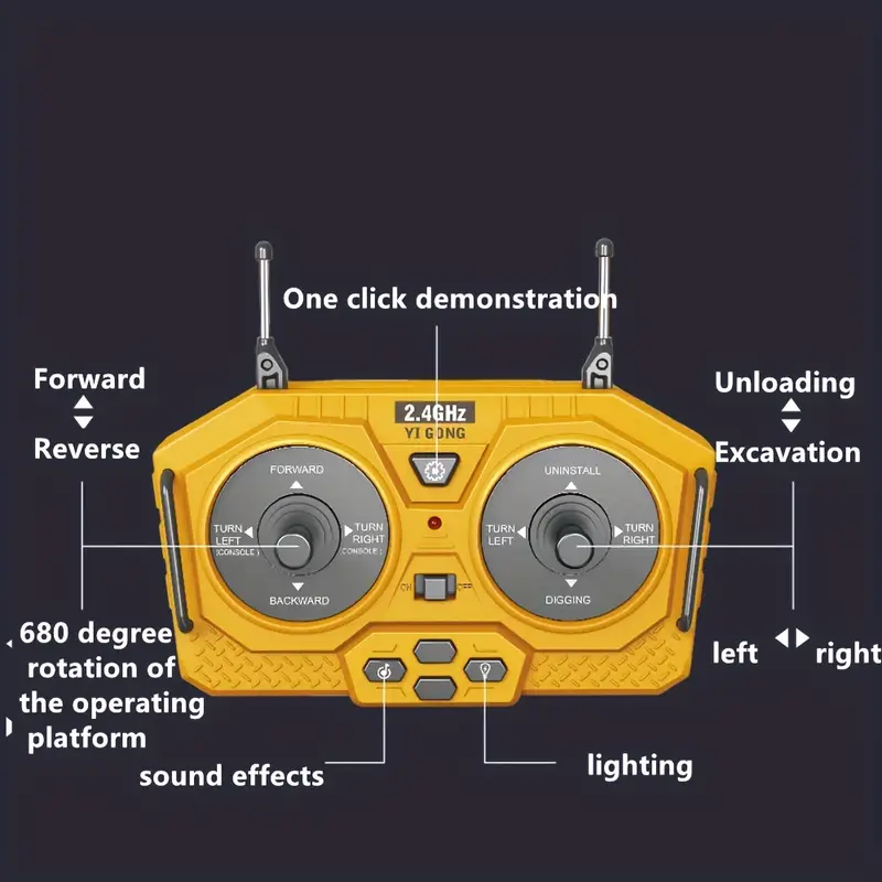2.4G Excavadora de aleación con    : Coche de juguete de vehículo de construcción, Coche de juguete   de simulación,   de       de   de Halloween detalles 3