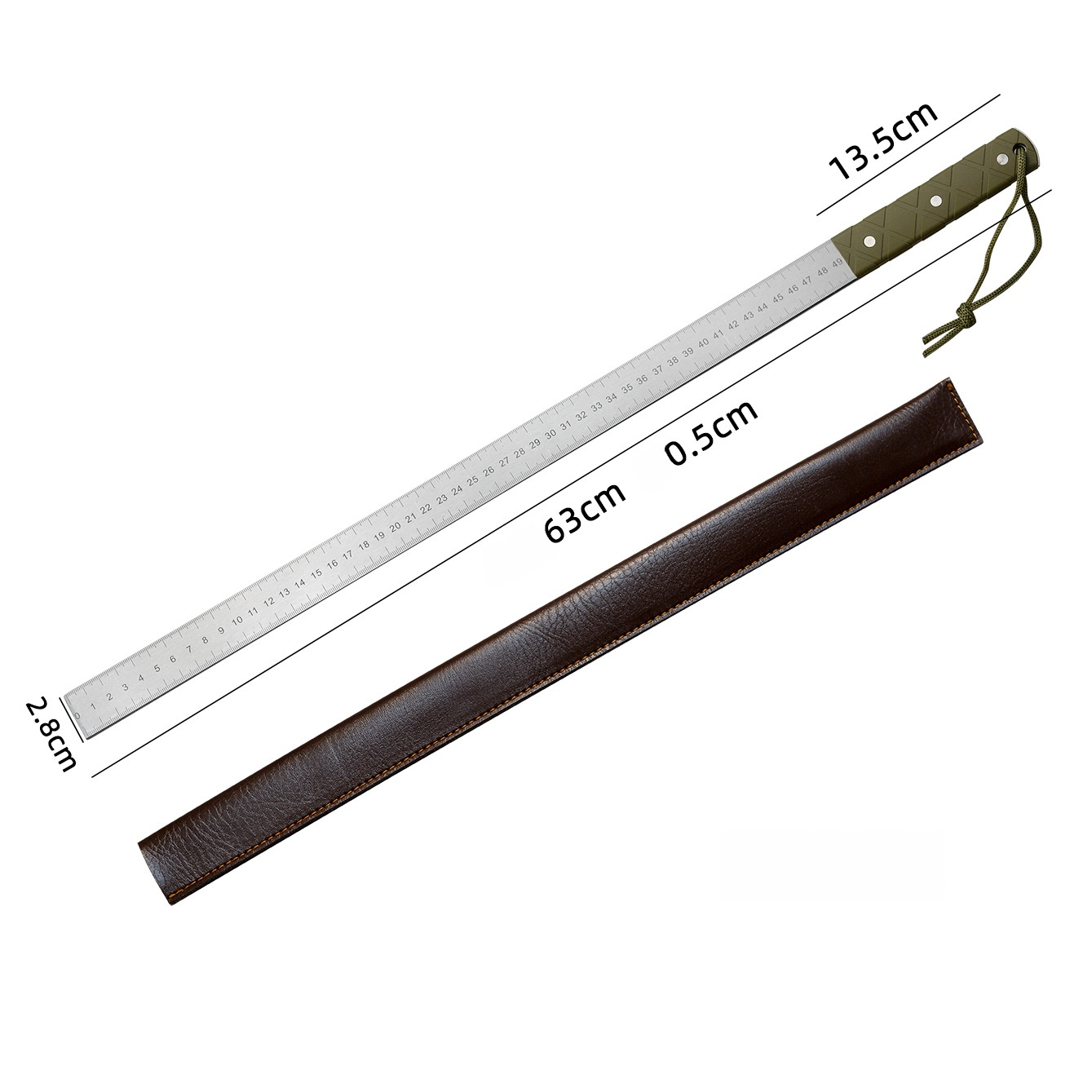 Thick high-carbon steel ruler, perfect for measuring + self-defense, a
