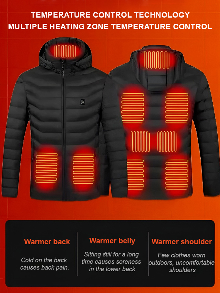Heated down jacket powered by a power bank! ❄️ Withstands extreme cold up to -50℃! 🧥🔋