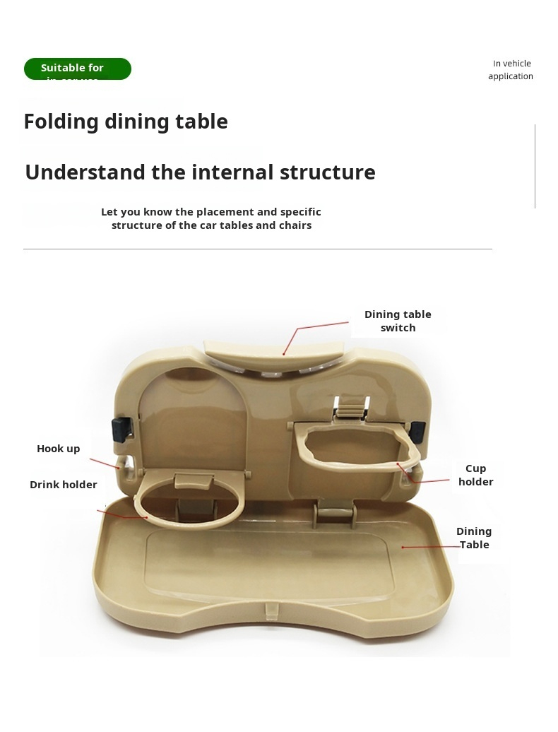 Car Rear Seat Back Multifunctional Cup Holder Foldable Dining Table Chair Back Drink Holder