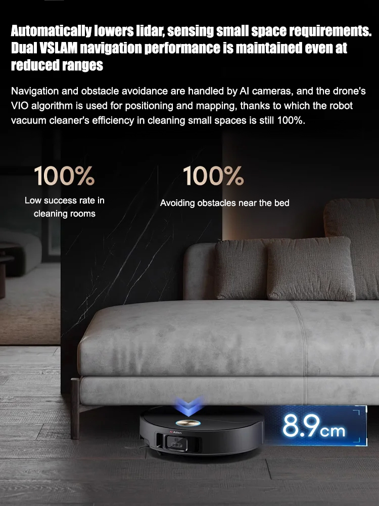 Translation: Disinfection rate of 99%, quiet and super-intelligent vacuum robot 🤖✨