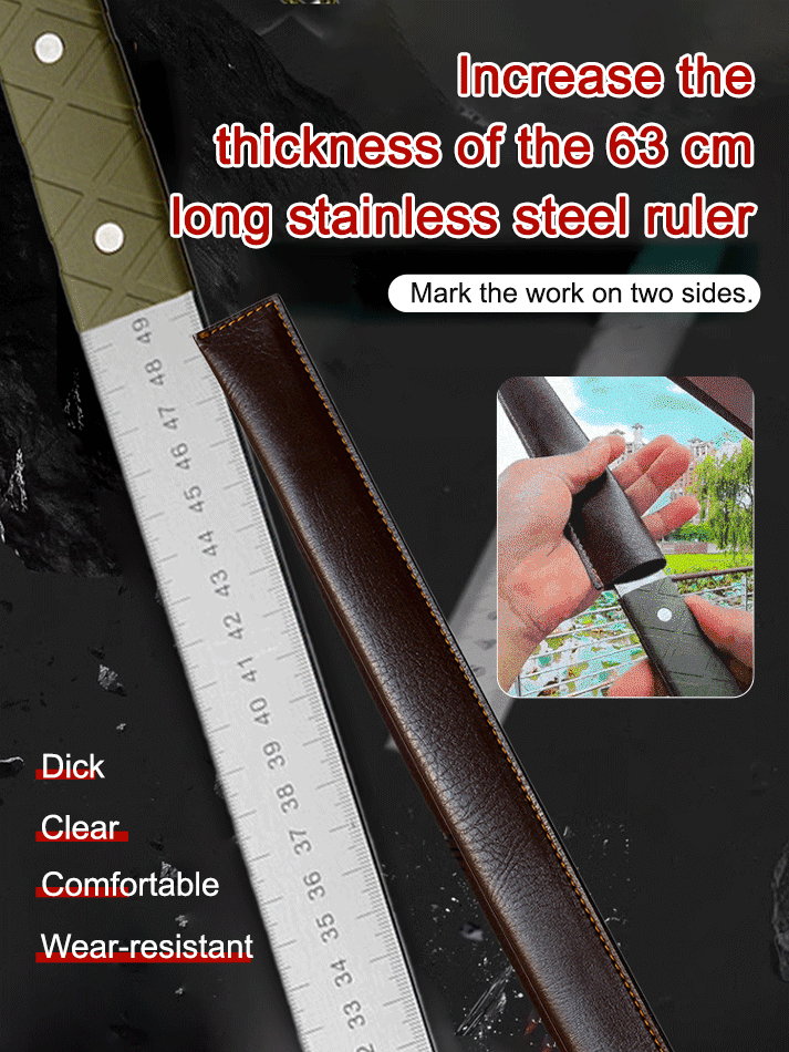 Thick high-carbon steel ruler, perfect for measuring + self-defense, a must-have for going out! 📏🛡️