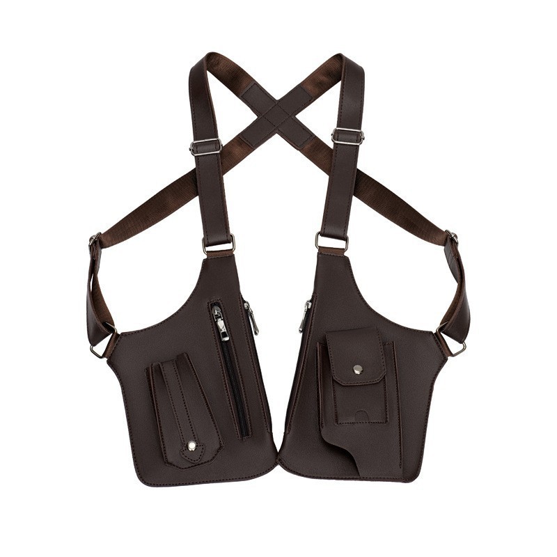 100% Leather Multifunctional Vest Backpack, the best choice for daily commutes and outdoor activities! 🎒🌟