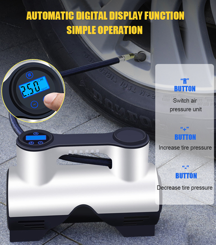 Portable car-mounted air compressor pump