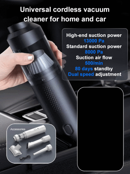 【2025 New Model】Multi-Functional Portable Vacuum Cleaner with 1300Pa Suction Power! 💪✨ Say goodbye to dust wherever it hides! 