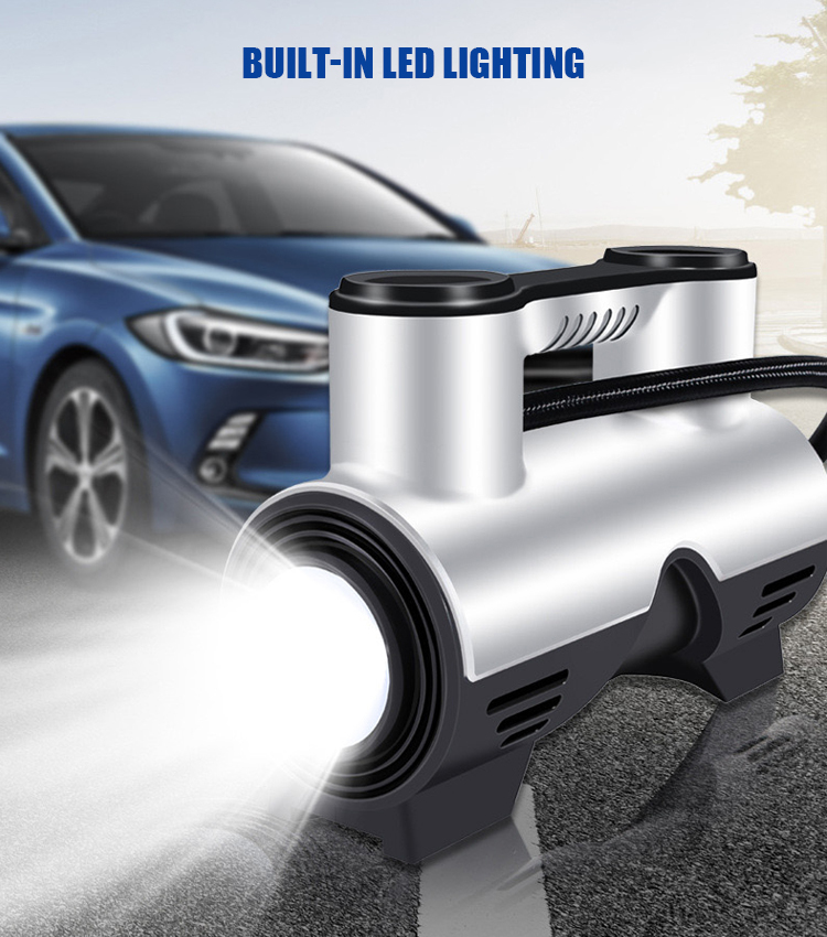 Portable car-mounted air compressor pump