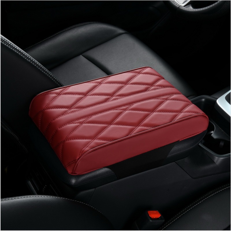 Car leather armrest box pad