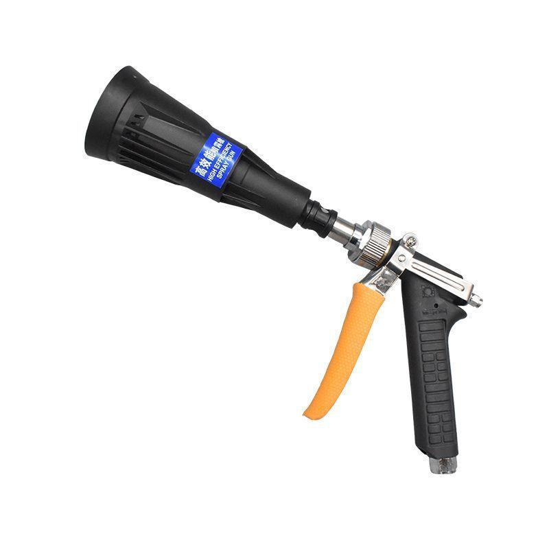 Efficient high pressure atomizing spray gun