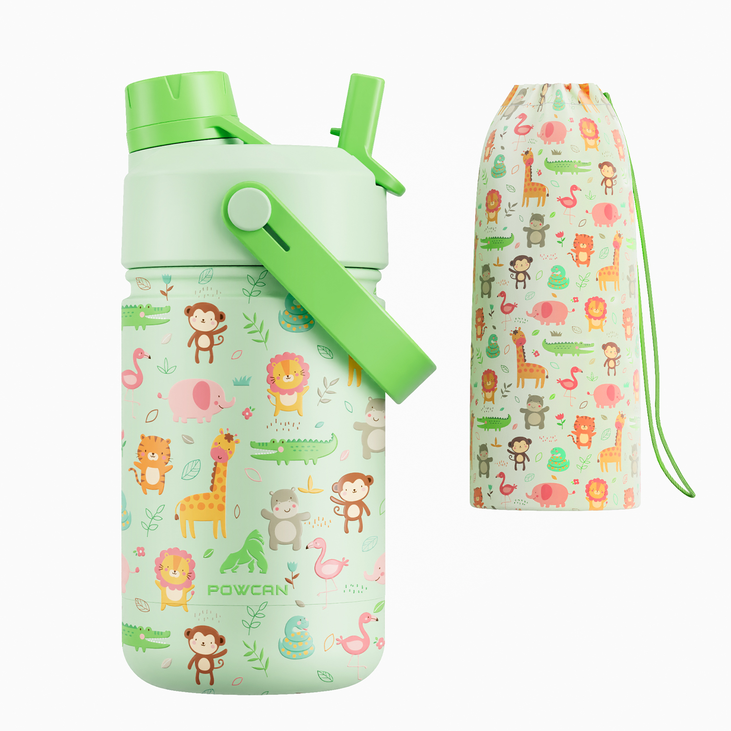 12 oz Insulated Water Bottle with 2-in-1 Straw and Spout Lid