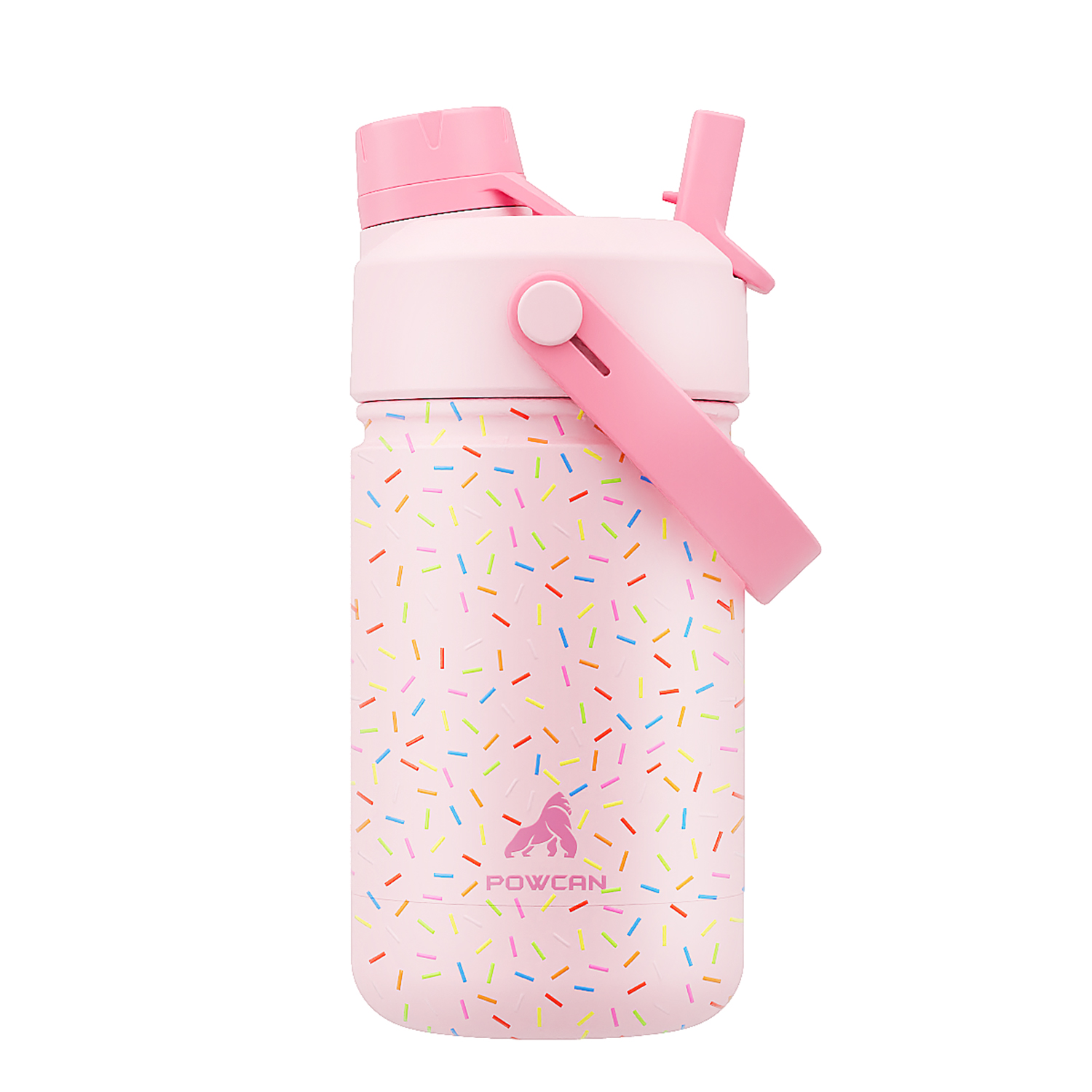 12 oz Insulated Water Bottle with 2-in-1 Straw and Spout Lid