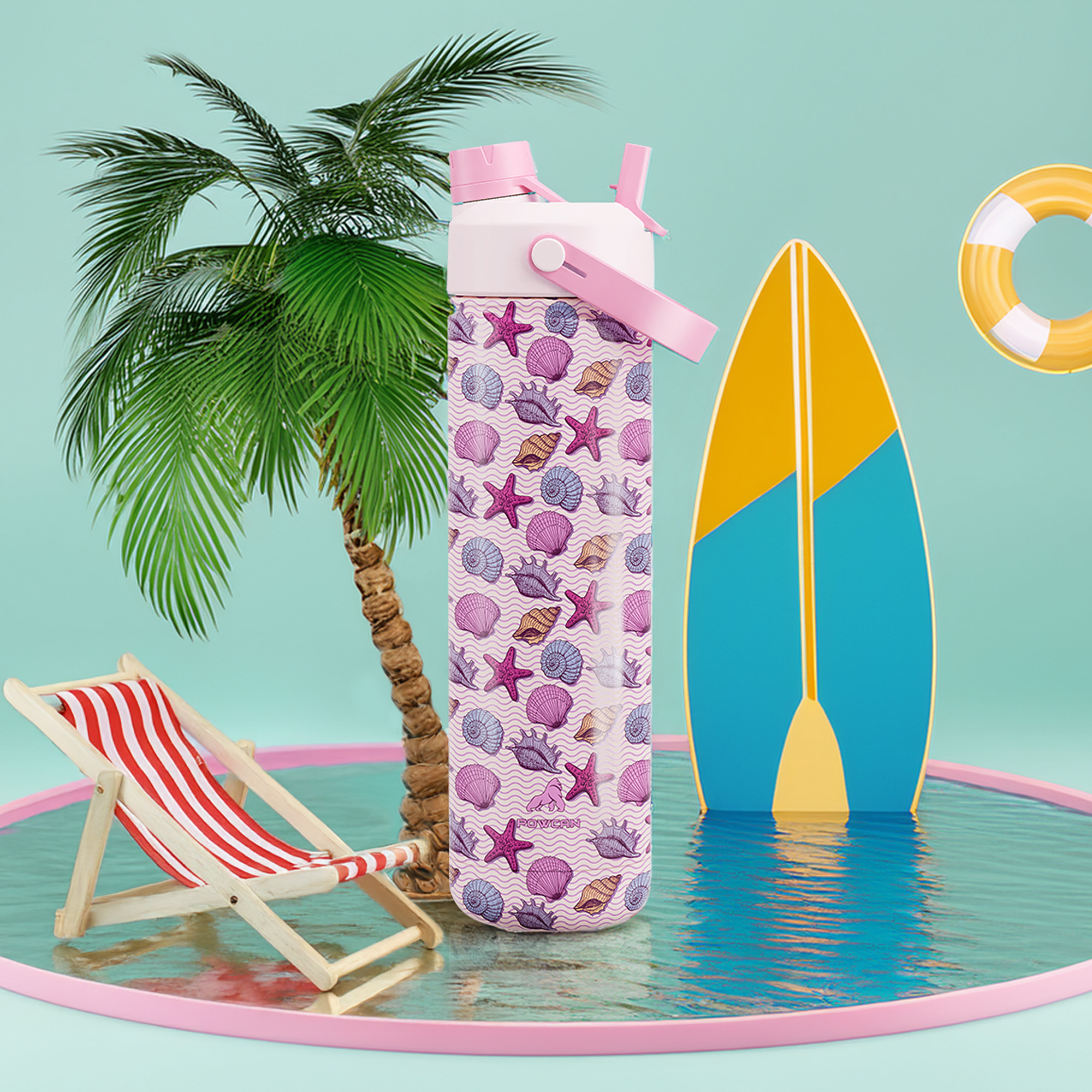 26 oz Insulated Water Bottle with 2-in-1 Straw and Spout Lid