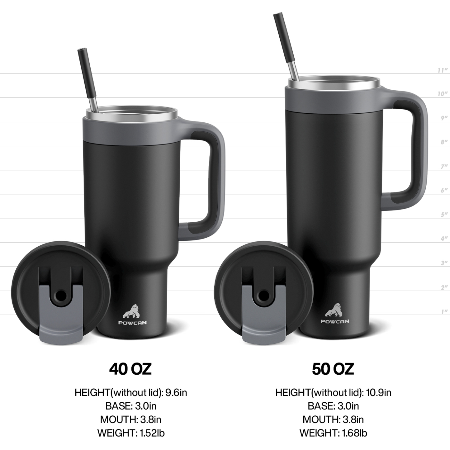 40 oz Tumbler with 2-in-1 Metal Straw Lid - Pure Collection