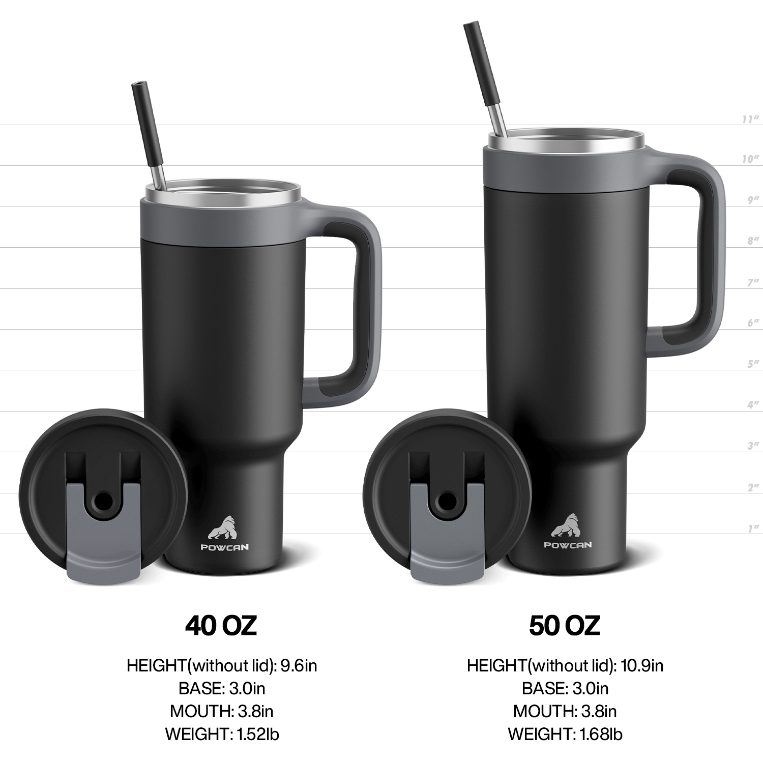 40 oz Tumbler with 2-in-1 Metal Straw Lid - Pure Collection