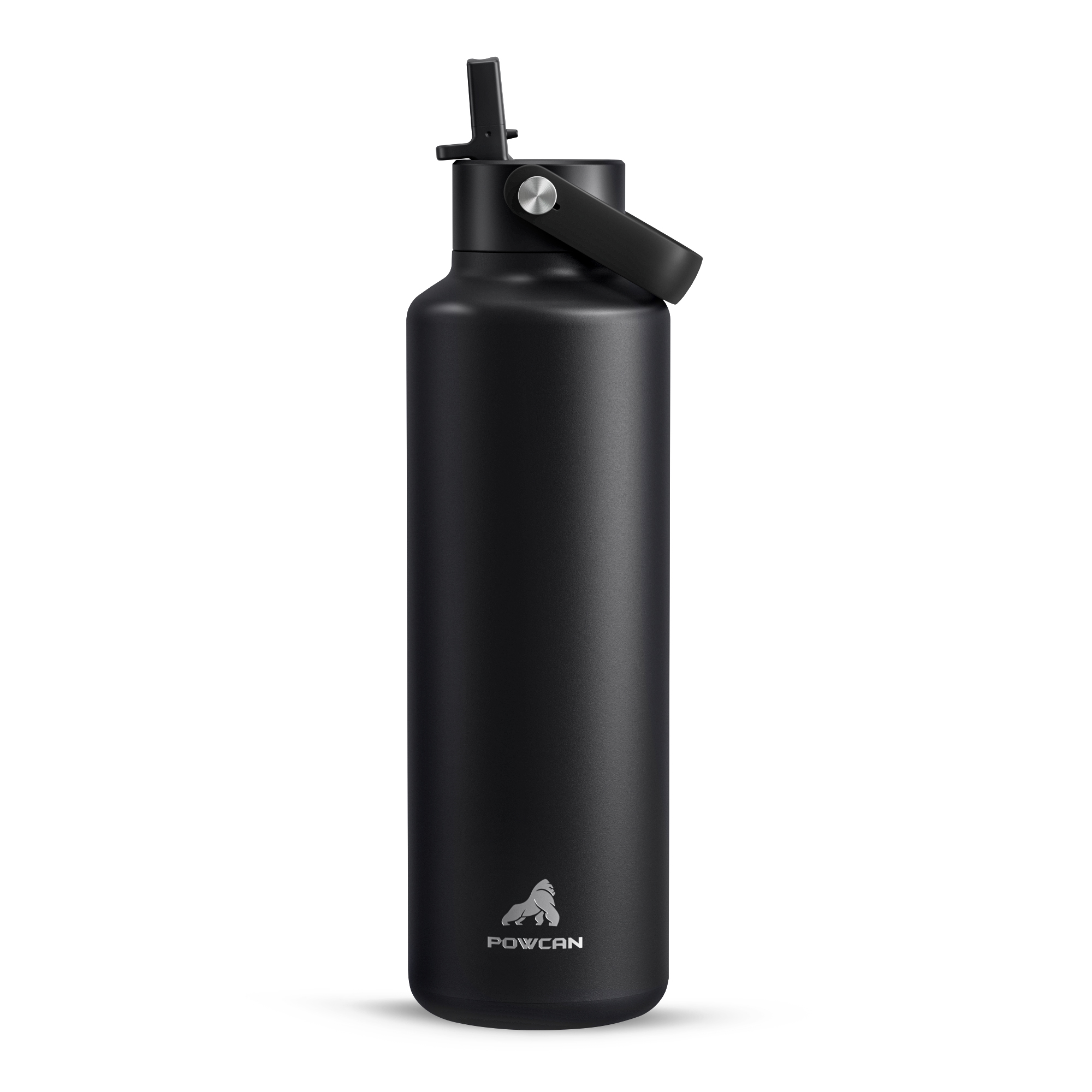 24 oz Slim Insulated Water Bottle with Flip Straw – Powcan