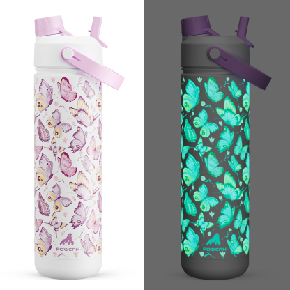 26 oz Insulated Water Bottle with 2-in-1 Straw and Spout Lid