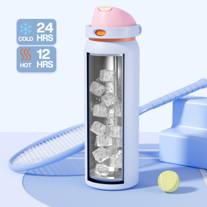 40oz 2-in-1 Lid with Push-Button Spout Water Bottle