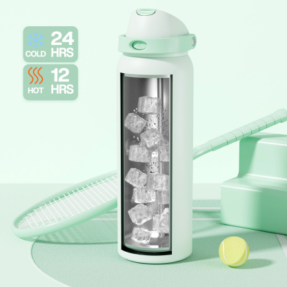 40oz 2-in-1 Lid with Push-Button Spout Water Bottle