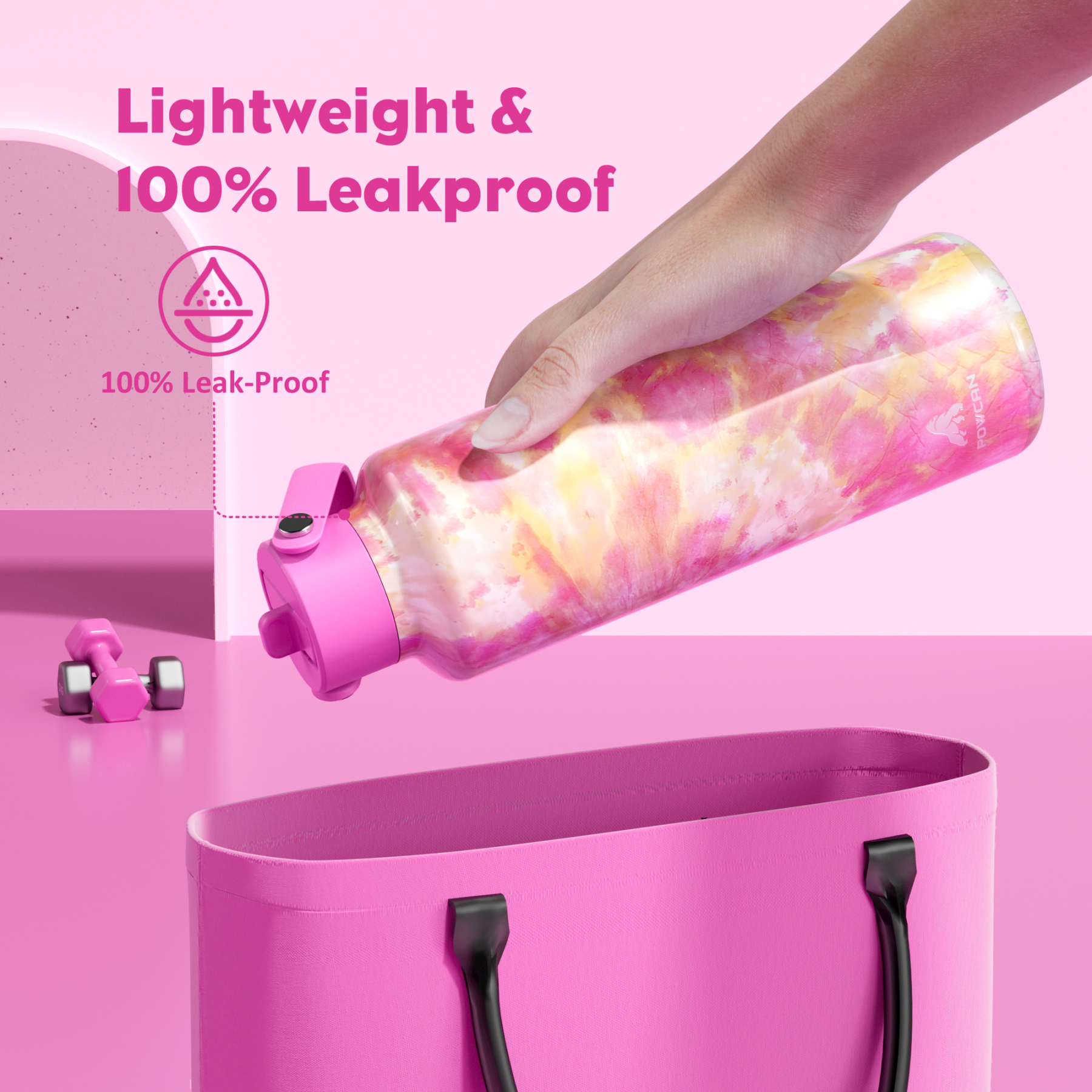 24 oz Slim Insulated Water Bottle with Flip Straw