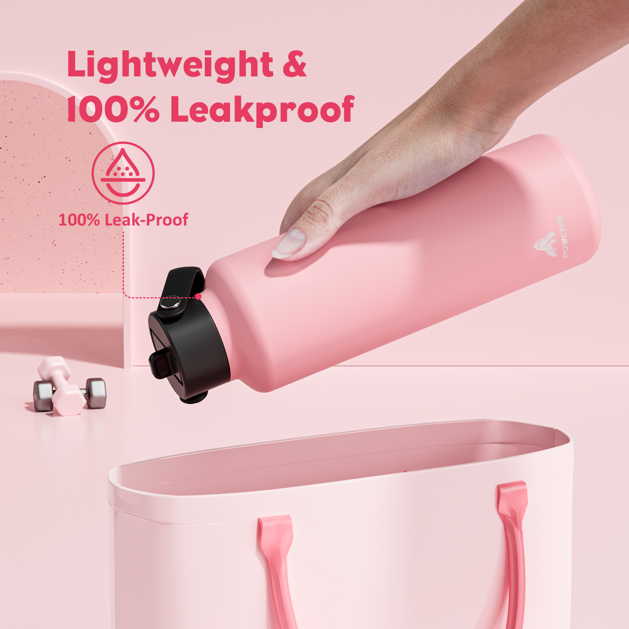 24 oz Slim Insulated Water Bottle with Flip Straw