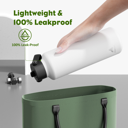 24 oz Slim Insulated Water Bottle with Flip Straw