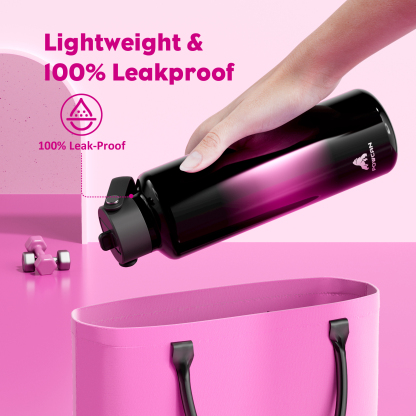 24 oz Slim Insulated Water Bottle with Flip Straw