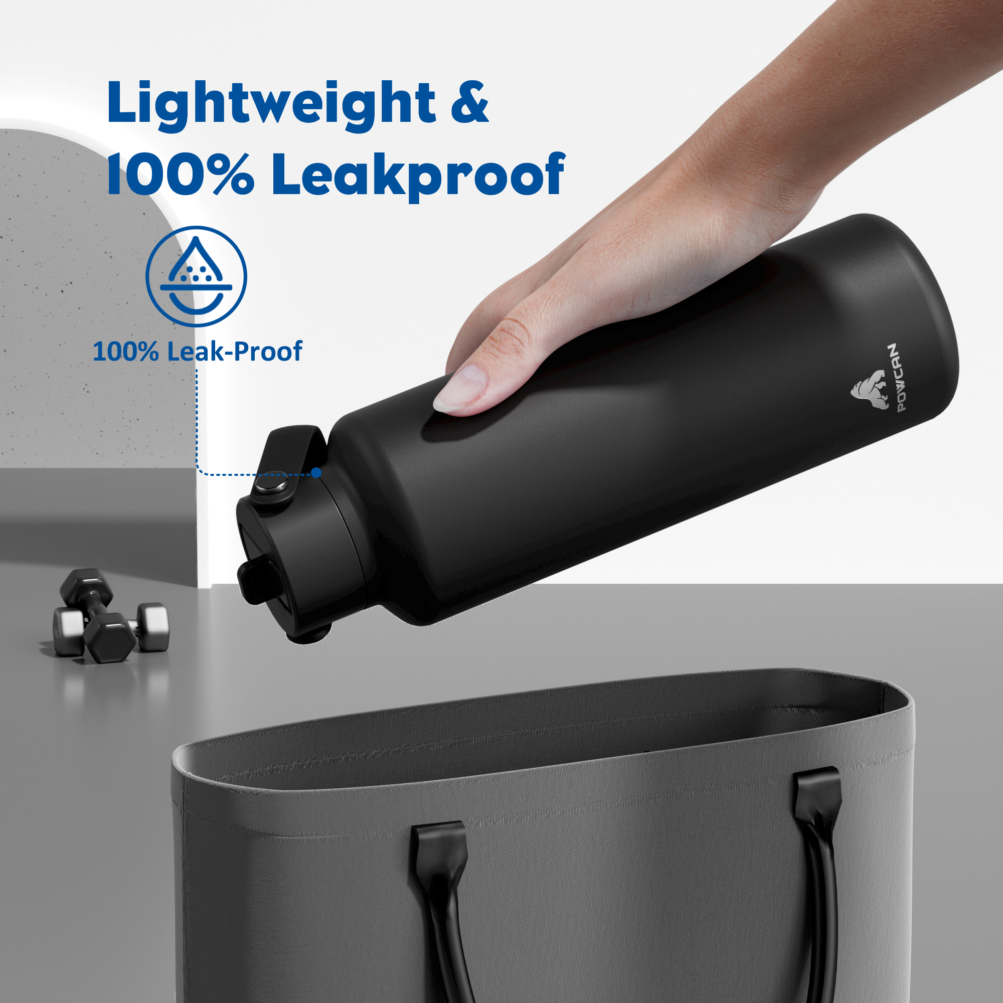 24 oz Slim Insulated Water Bottle with Flip Straw