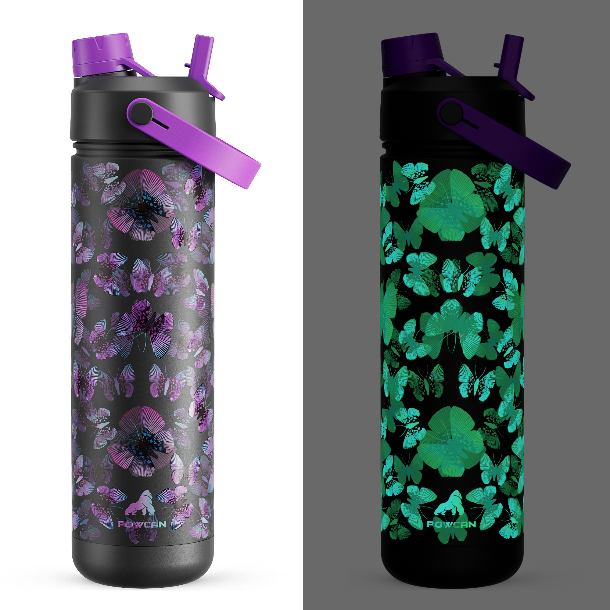 26 oz Insulated Water Bottle with 2-in-1 Straw and Spout Lid