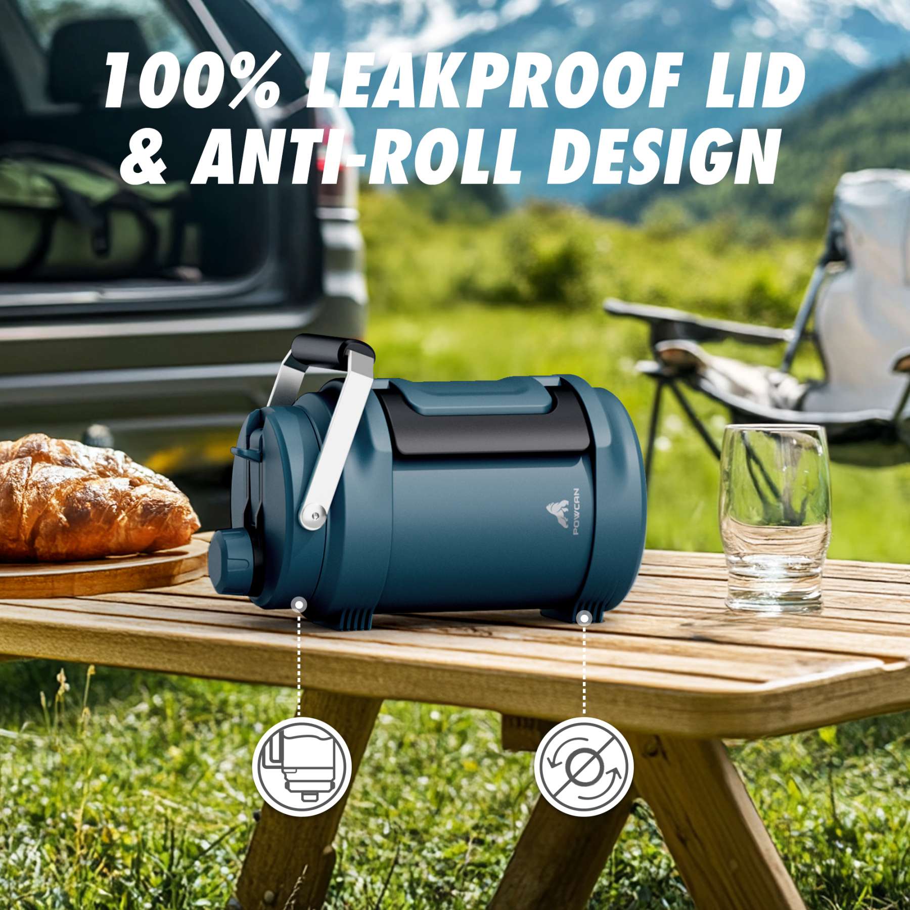 0.5 Gallon / 64 oz Insulated Water Jug with 2-in-1 Lid and Dual Handle