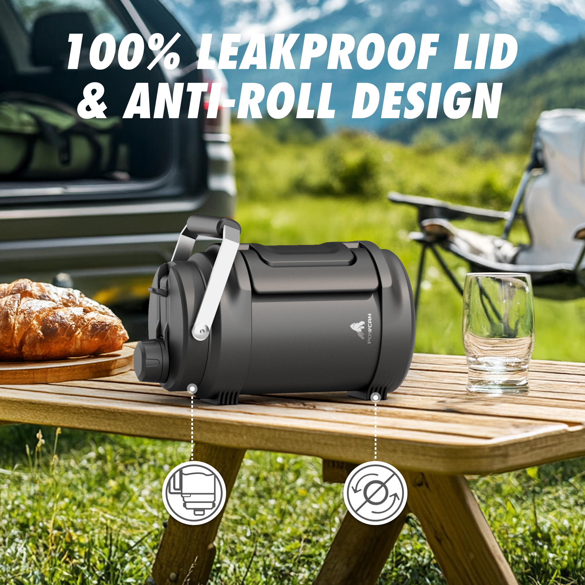 0.5 Gallon / 64 oz Insulated Water Jug with 2-in-1 Lid and Dual Handle