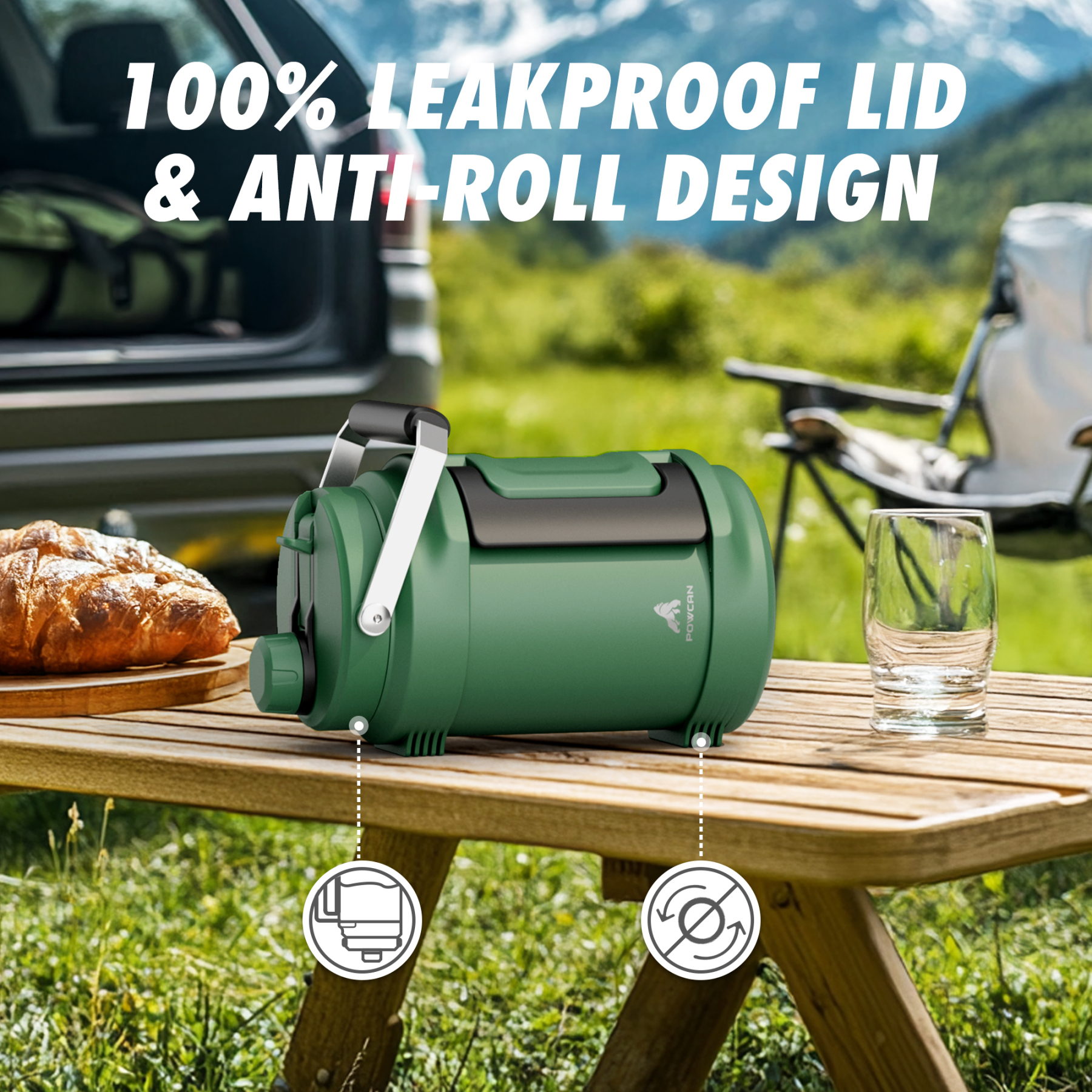 0.5 Gallon / 64 oz Insulated Water Jug with 2-in-1 Lid and Dual Handle