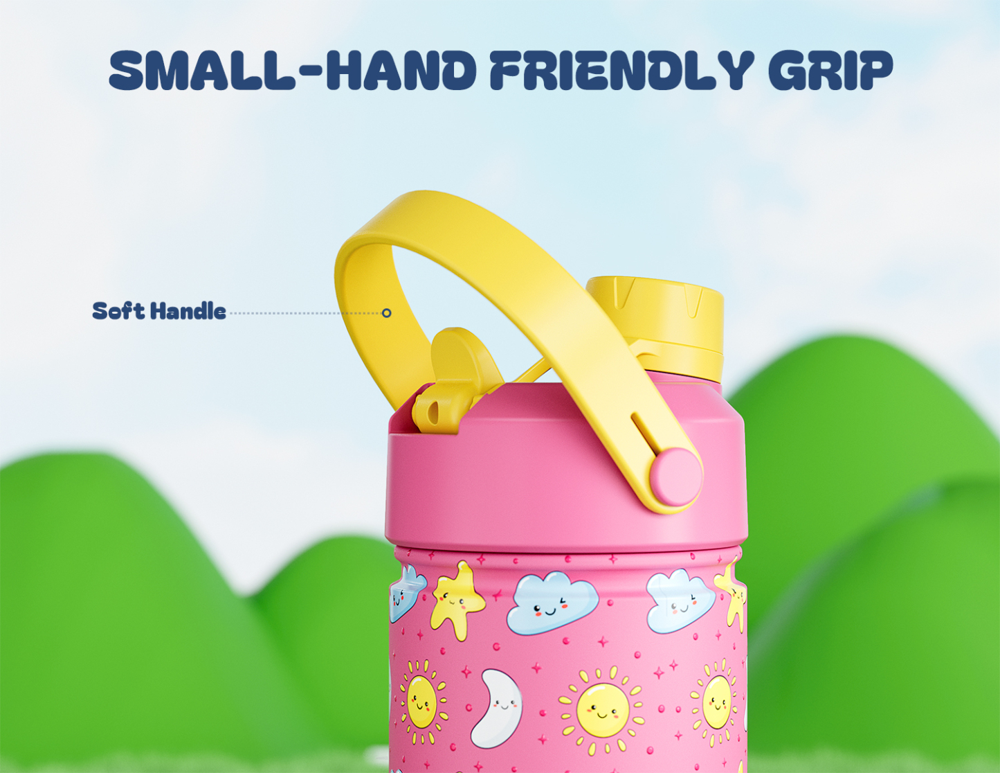 12 oz Insulated Water Bottle with 2-in-1 Straw and Spout Lid